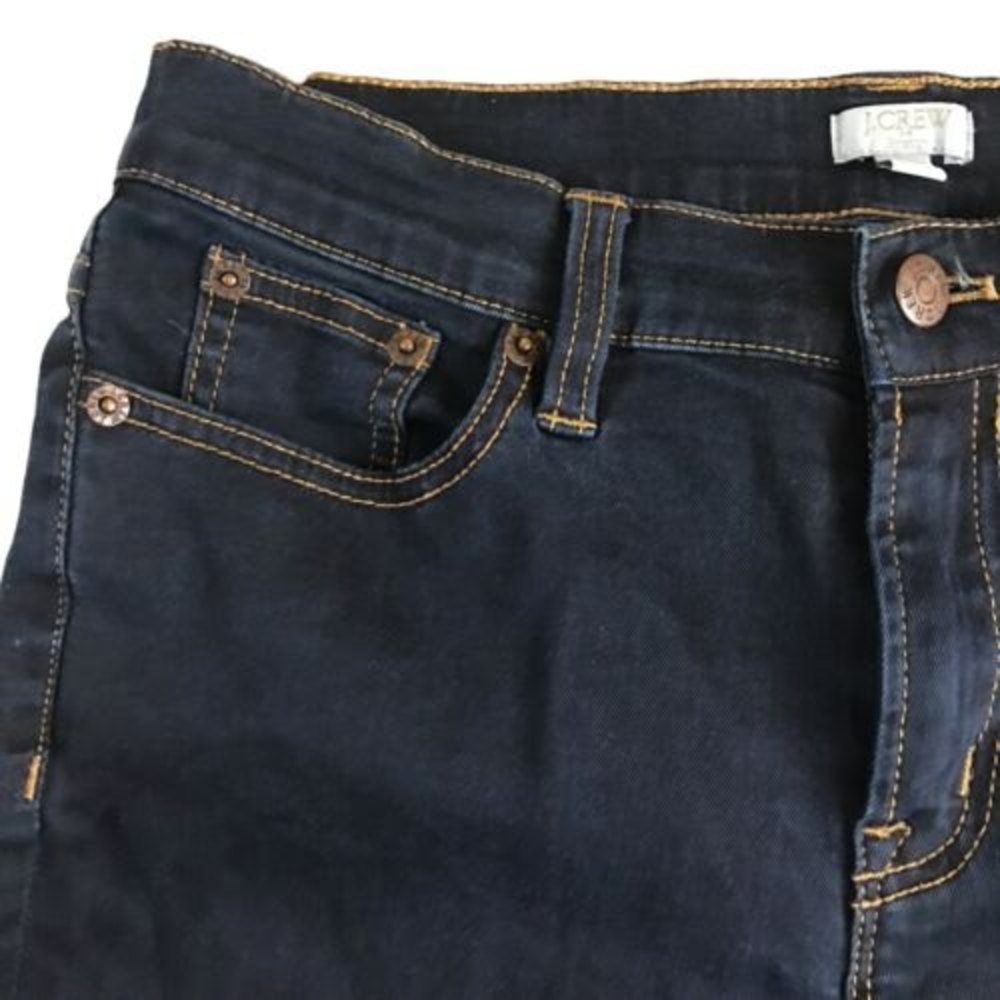 New J. Crew Womans Stretch Med Rise Skinny Jeans Sz 27 Dark 28x28 RN 77388 - Picture 5 of 12